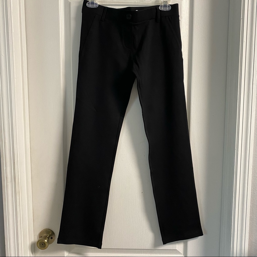 Betabrand Yoga Black Dress Pants Straight Leg